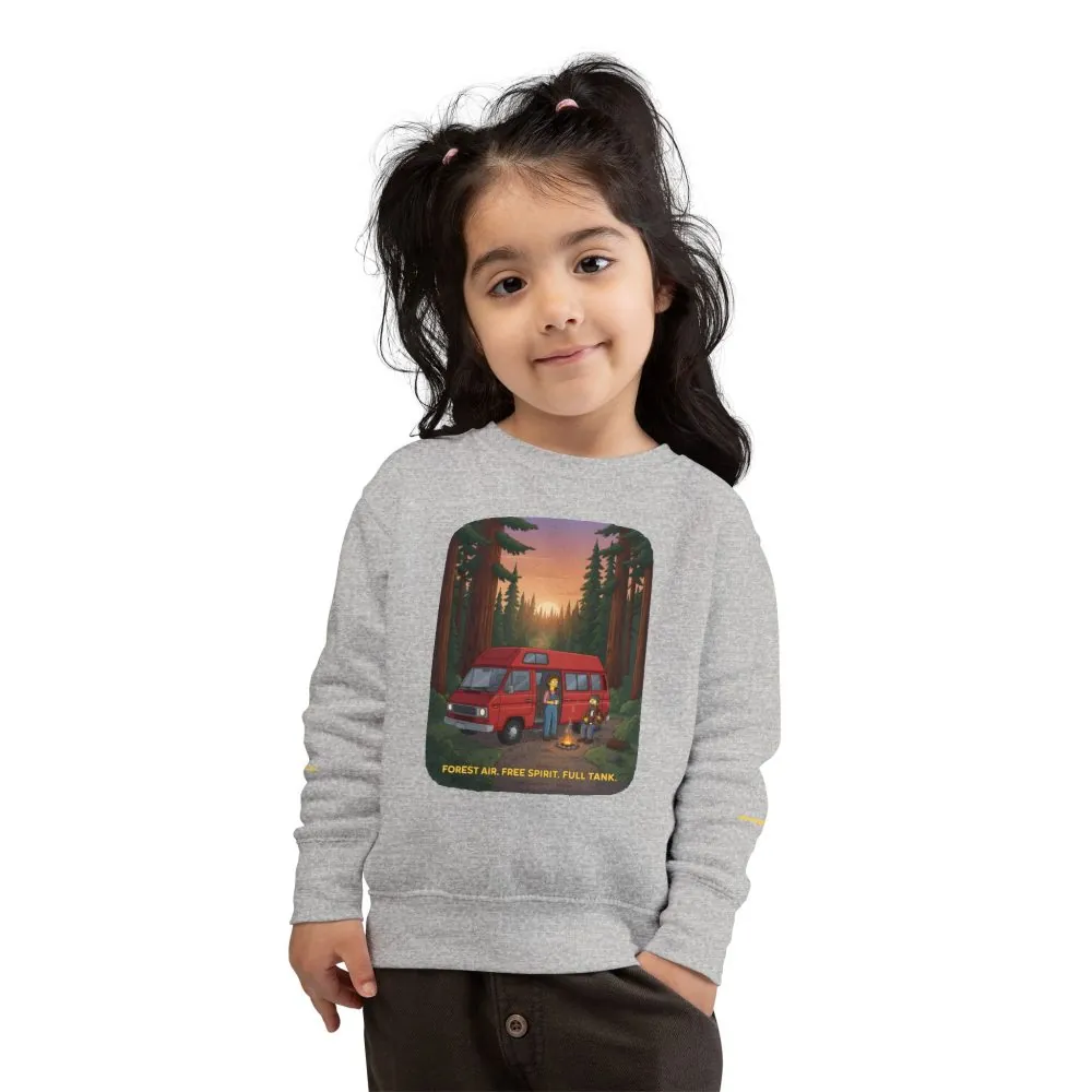 Toddler Sweatshirt - "Forest Air Free Spirit Full Tank" (Design Sitcom-Line)