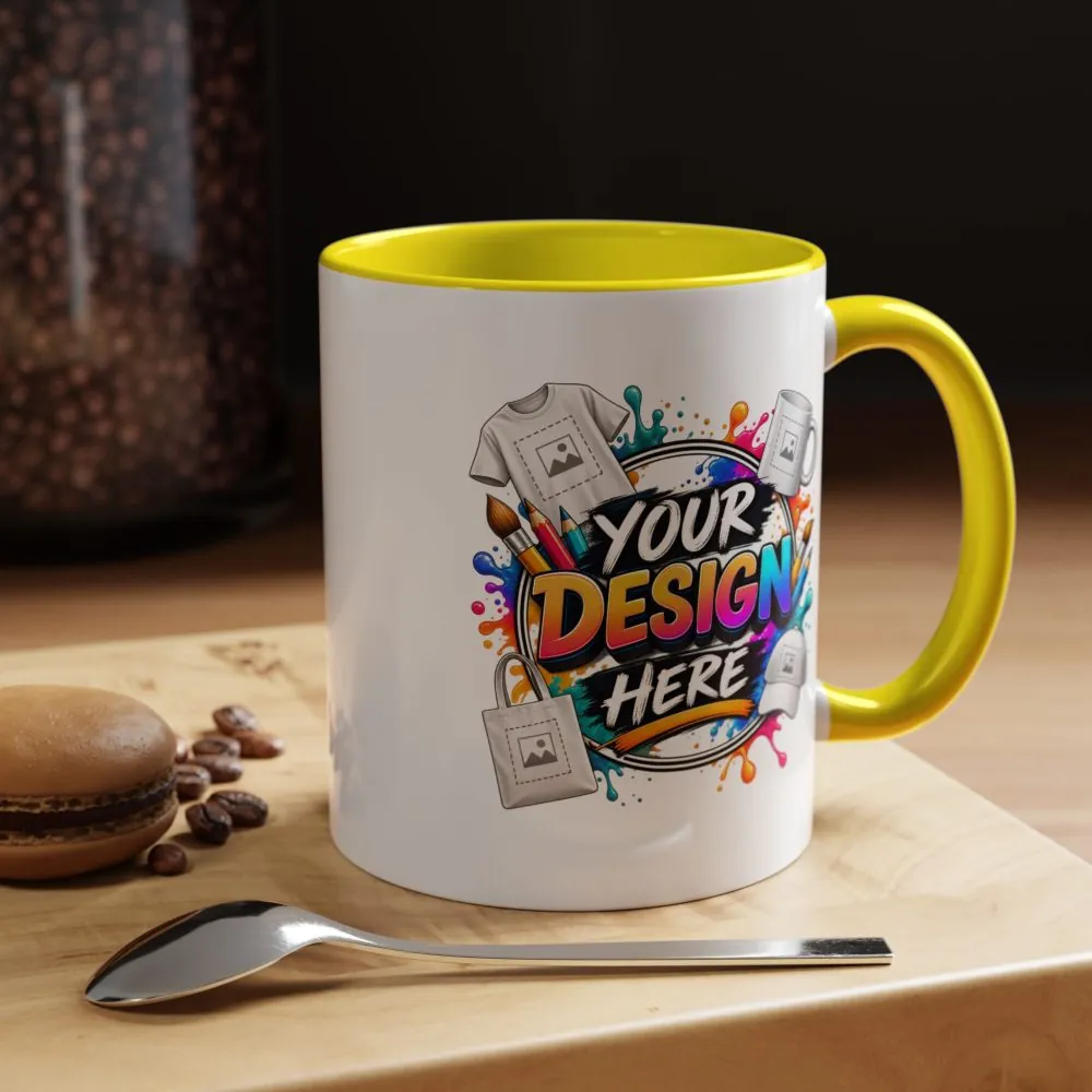 Accent Coffee Mug — Colorful 'Your Design Here' Artist Print (11/15 oz)
