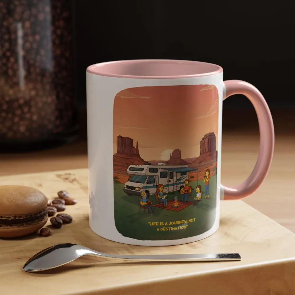 Accent Coffee Mug (11, 15oz) — "Life Is A Journey-Not A Destination" Design Sitcom-Line