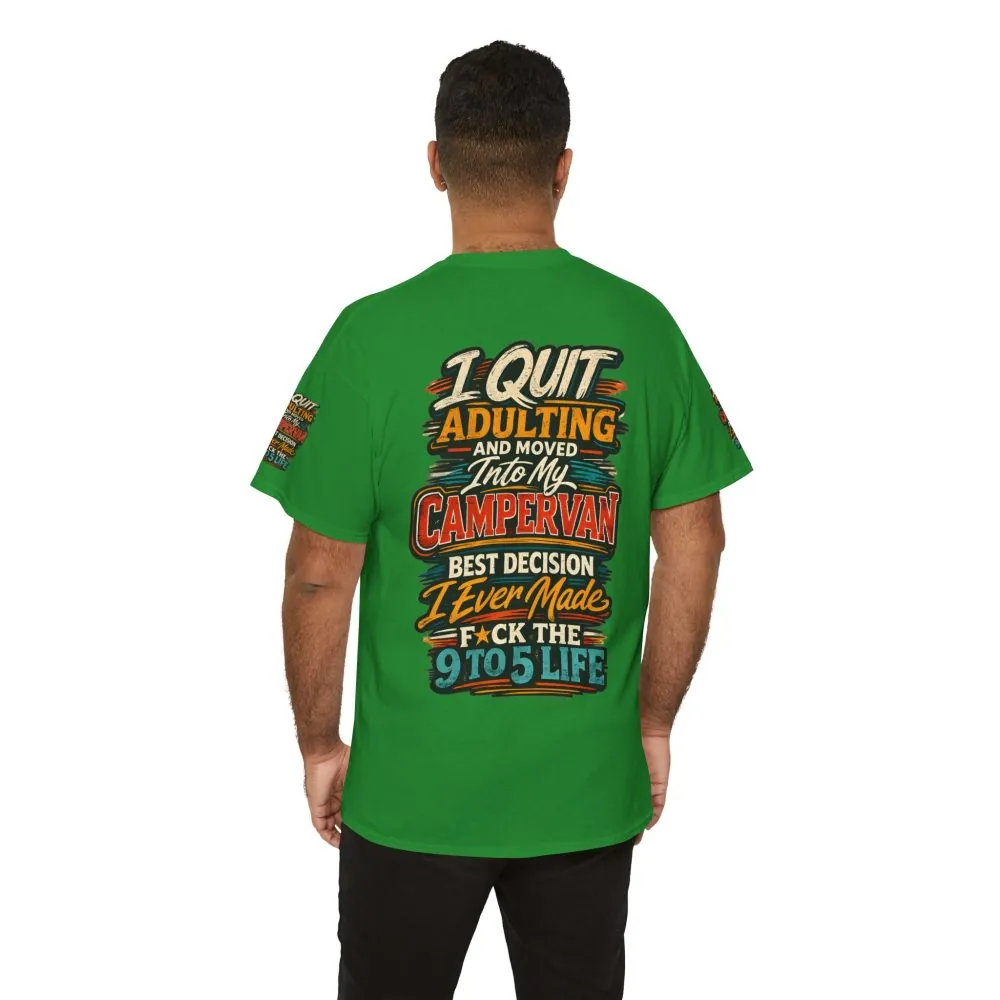 Unisex Heavy Cotton Tee — "I Quit Adulting" Design F**K-Line