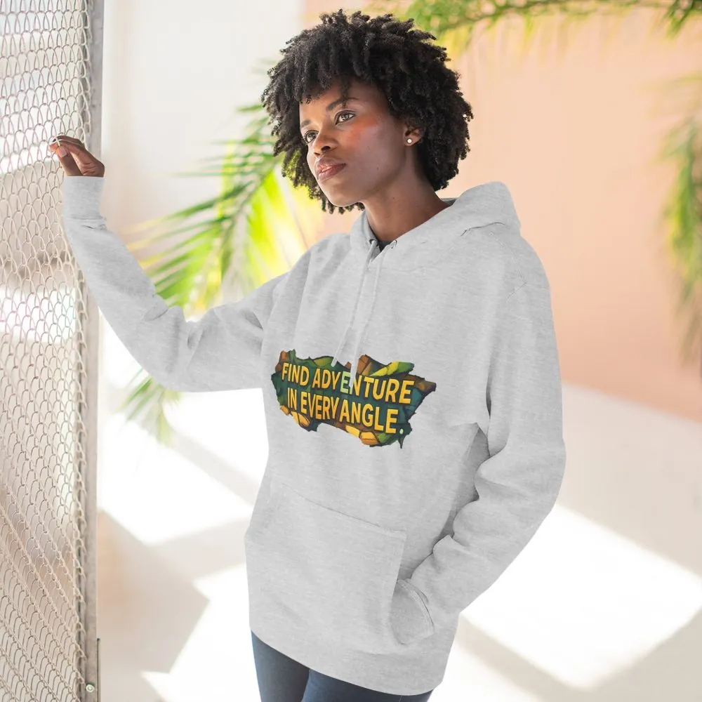 4354387809178514919_2048.jpeg Three-Panel Fleece Hoodie - "Find Adventure In Every Corner" Design Cubic-Line