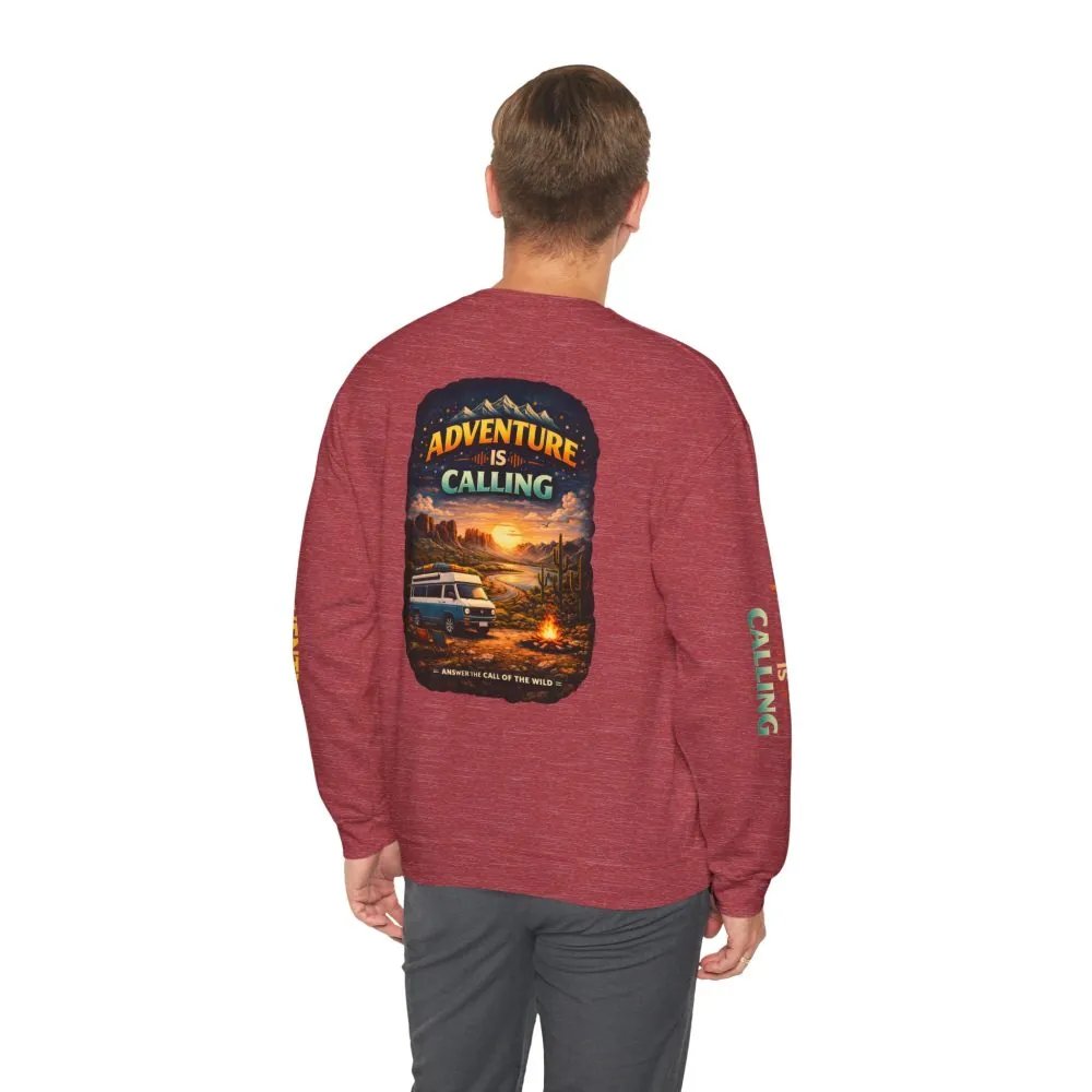 4358908907864693879_2048.jpeg Unisex Heavy Blend™ Crewneck Sweatshirt — "Adventure Is Calling" Design Scenic-Line