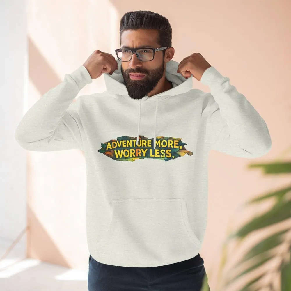 4361734094544030552_2048.jpeg Three-Panel Fleece Hoodie - "Adventure More Worry Less" Design Cubic-Line