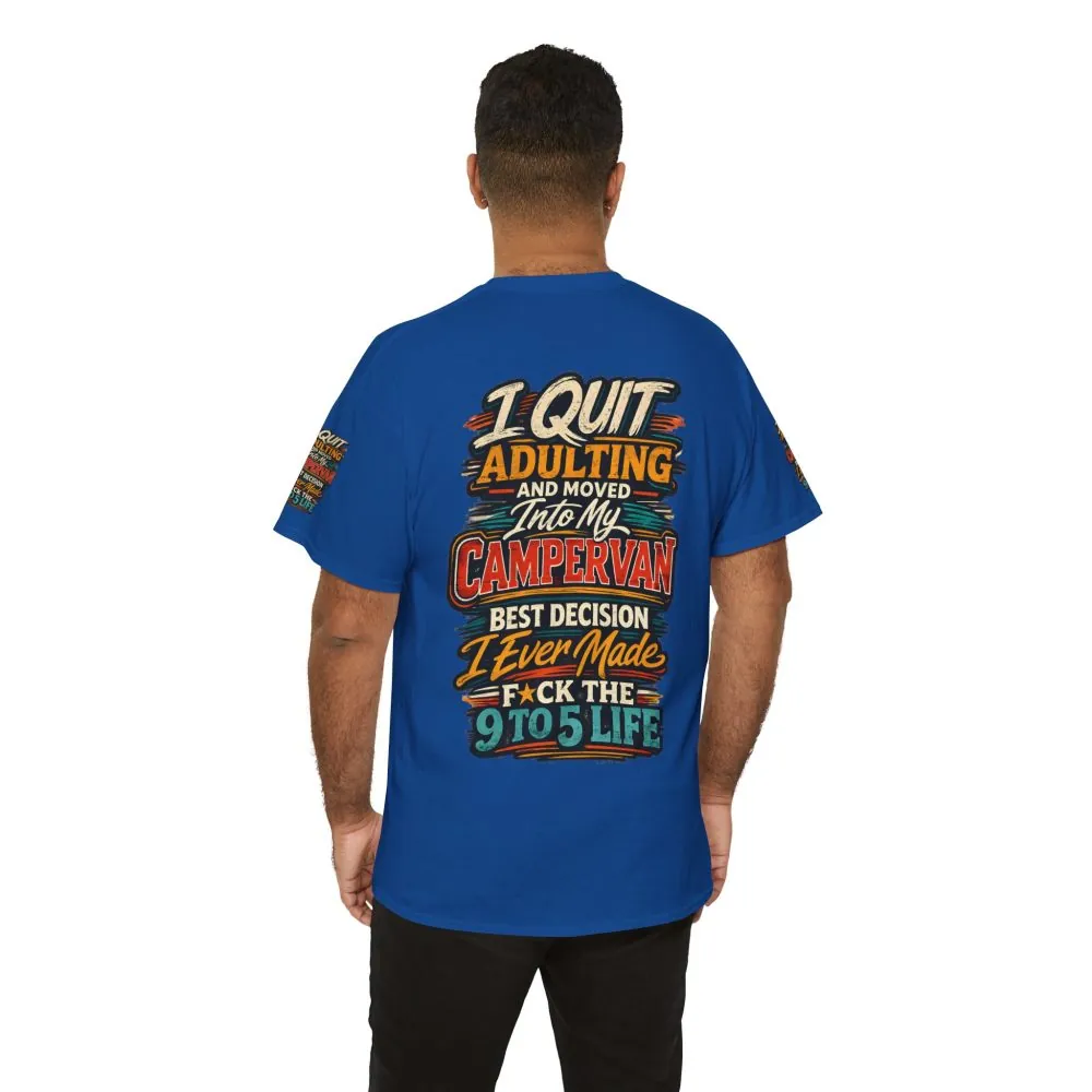 Unisex Heavy Cotton Tee — "I Quit Adulting" Design F**K-Line