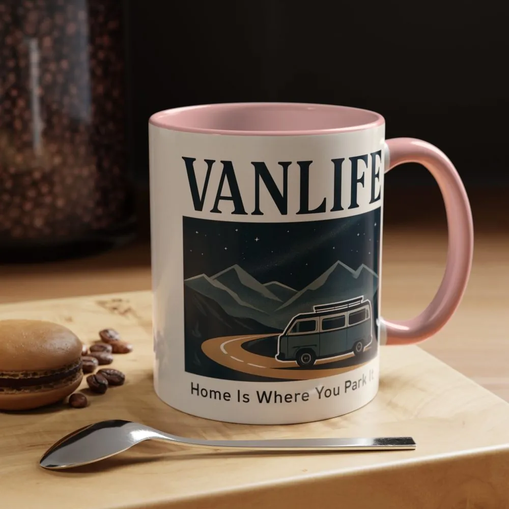 437077536425987866_2048.jpeg Coffee Mug — "Vanlife - Home Is Where You Park It" Accent Campervan Travel Mug