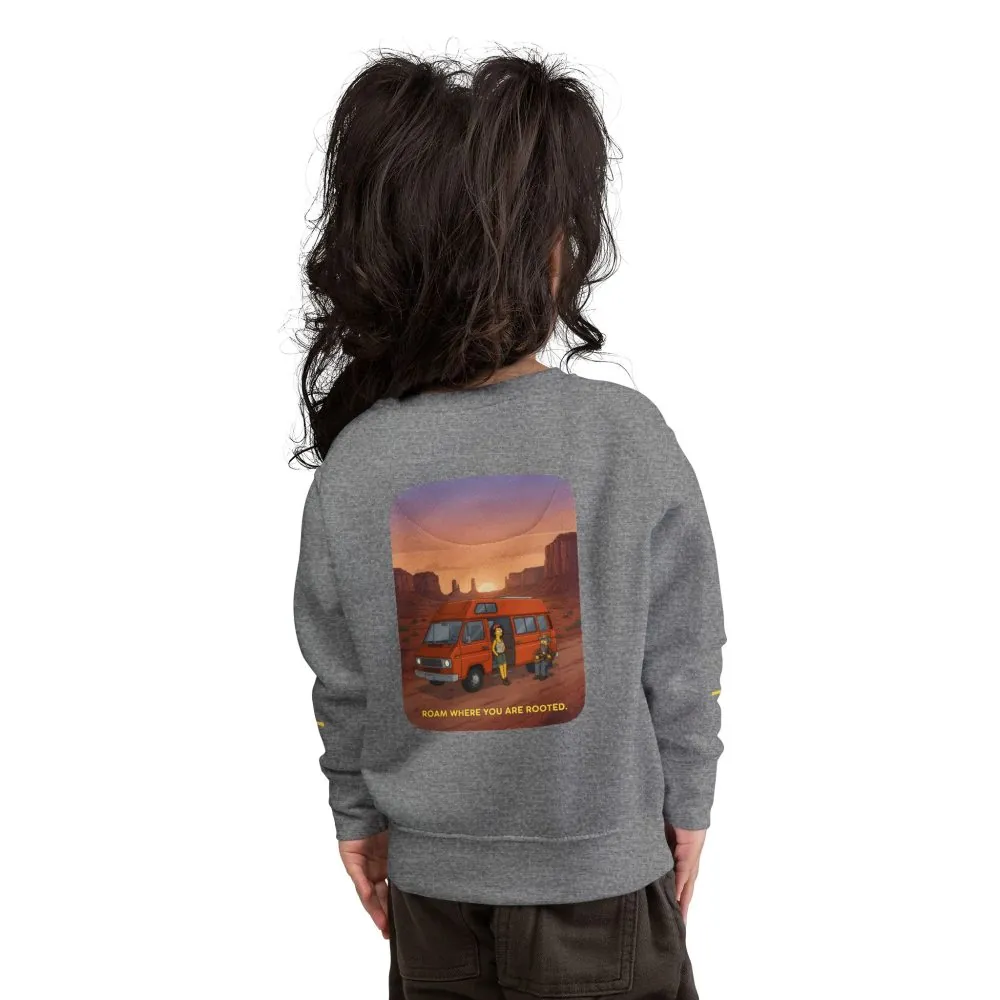4372051753896858351_2048.jpeg Toddler Sweatshirt - "Roam Where You Are Rooted" (Design Sitcom-Line)
