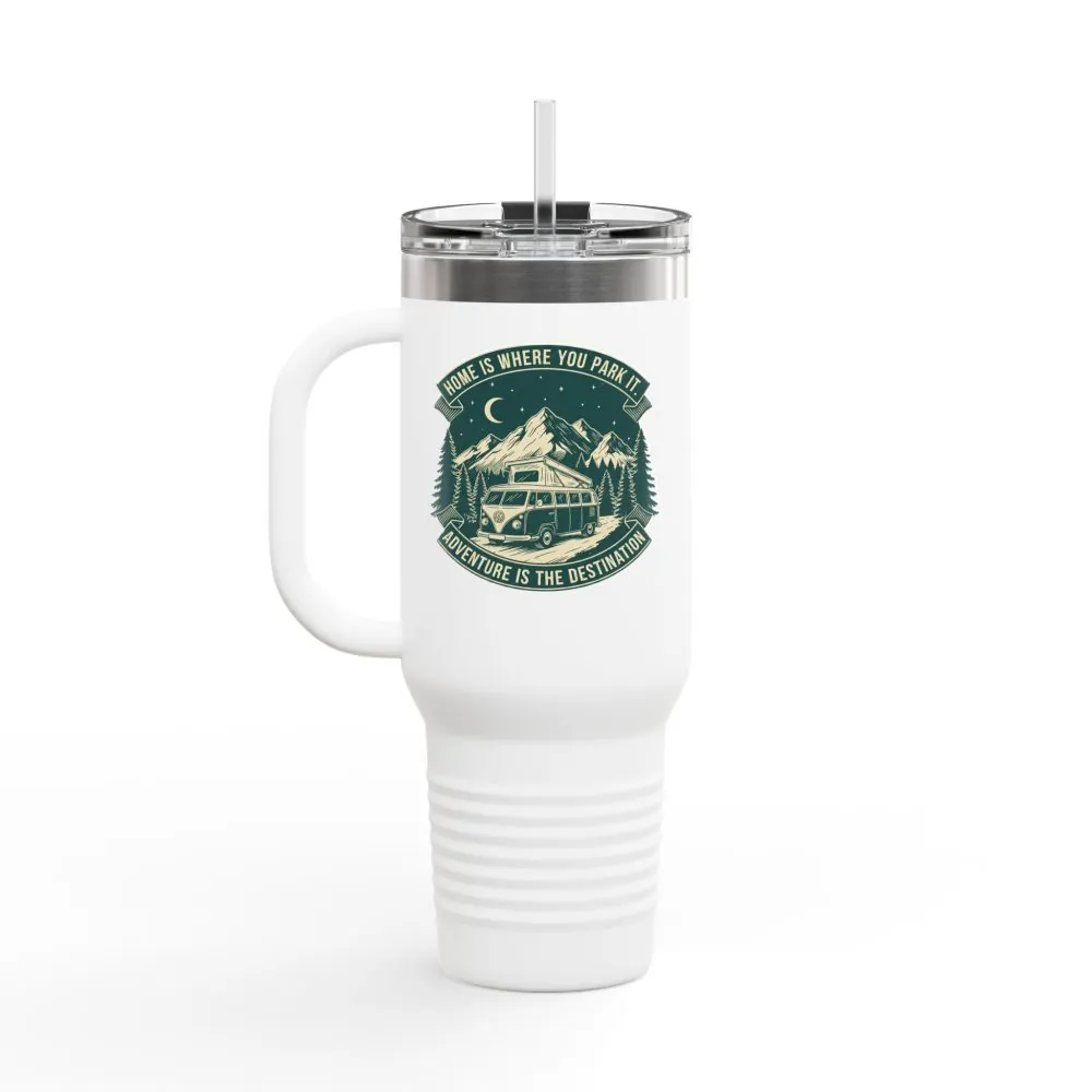 4378364828043928538_2048.jpeg Insulated Travel Mug - "Home Is Where You Park It-Adventure is the destination" (40oz) – Retro Camper Design, Keep Drinks Hot or Cold