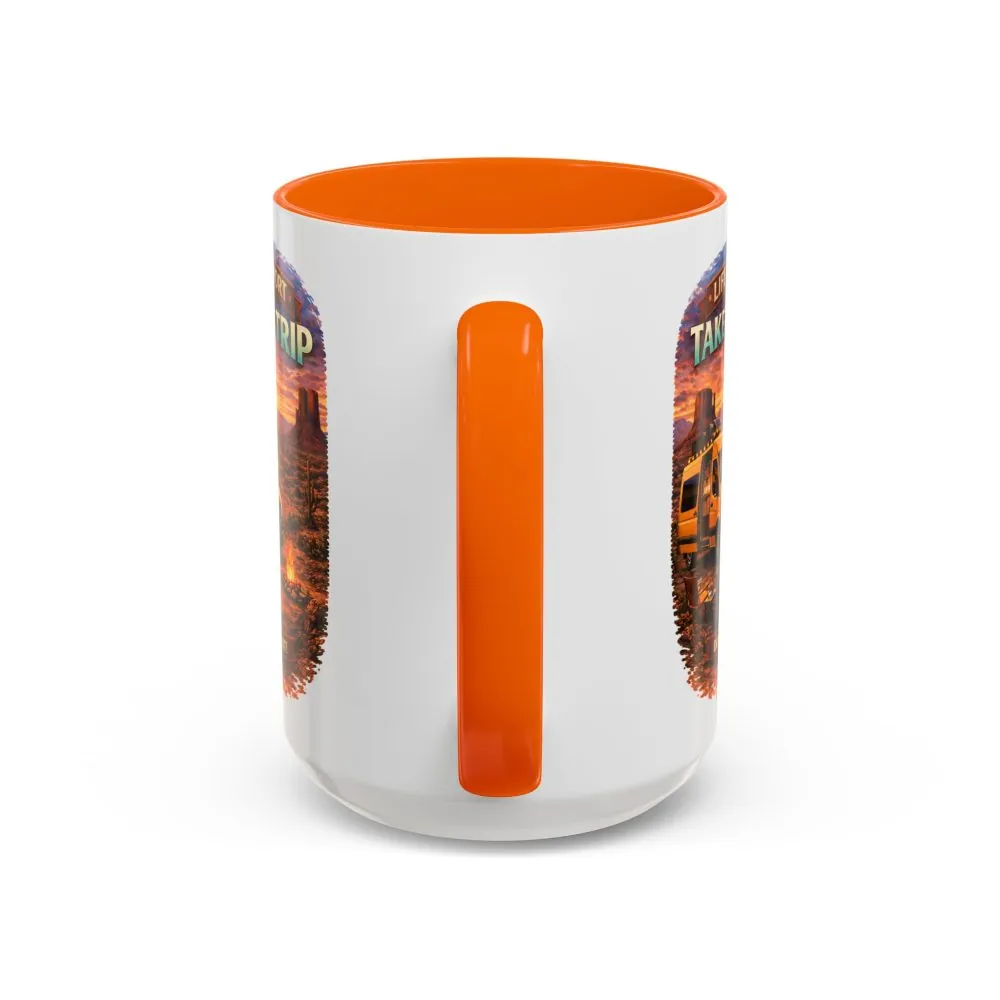 Accent Coffee Mug (11, 15oz) — "Live Is Short Take The Trip" Design Scenic-Line