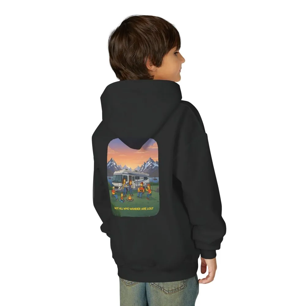 4383722439388633298_2048.jpeg Youth Hoodie(Gildan) – "Not All Who Wander Are Lost" (Design Sitcom-Line)