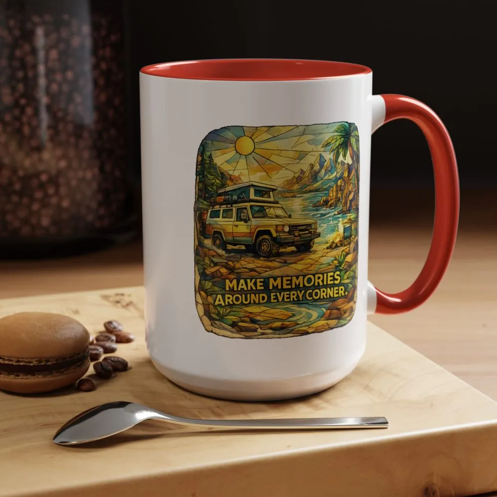 4385253693034876494_2048.jpeg Accent Coffee Mug (11, 15oz) — "Make Memories Around Every Corner" Design Cubic-Line