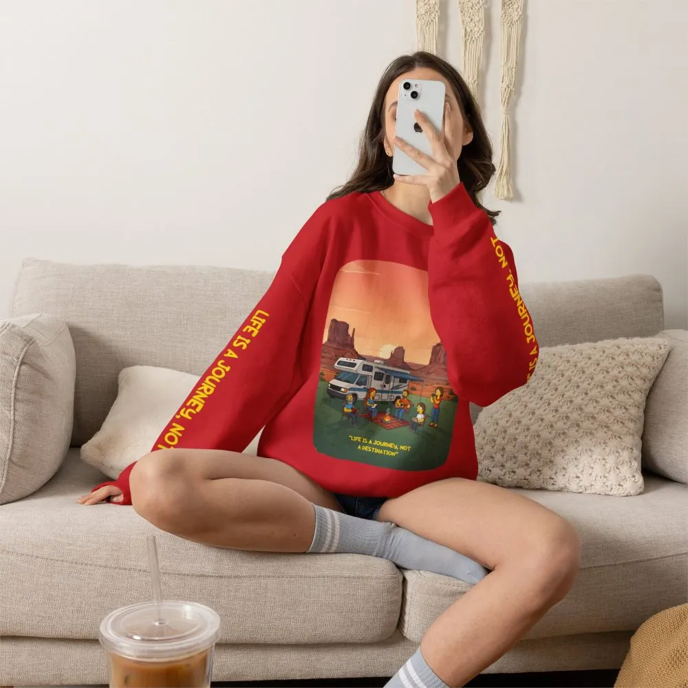 4399835013192696569_2048.jpeg Unisex Heavy Blend™ Crewneck Sweatshirt — "Life Is A Journey-Not A Destination" Design Sitcom-Line