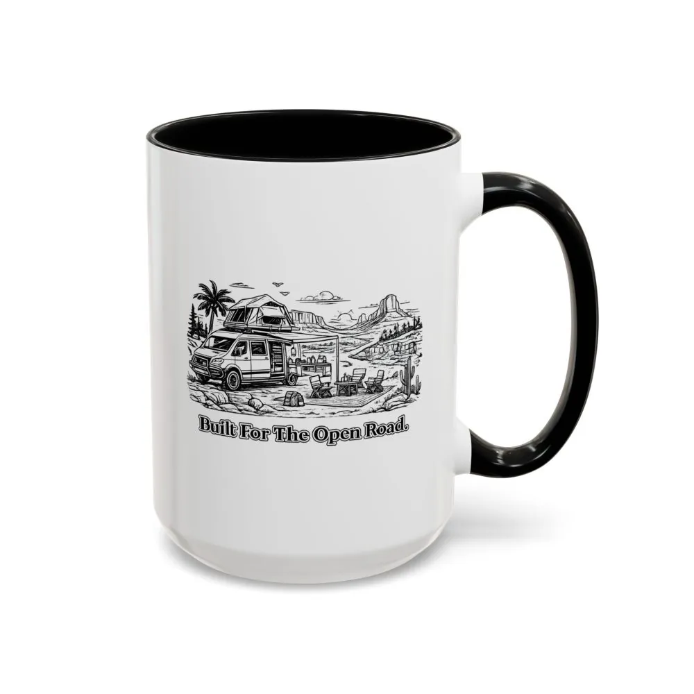 Accent Coffee Mug (11, 15oz) — "Built For The Open Road" Design Minimal-Line
