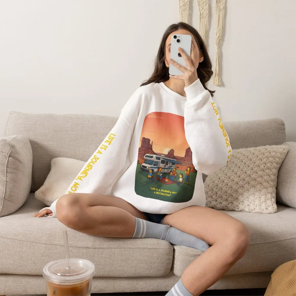 4401400154322189297_2048.jpeg Unisex Heavy Blend™ Crewneck Sweatshirt — "Life Is A Journey-Not A Destination" Design Sitcom-Line