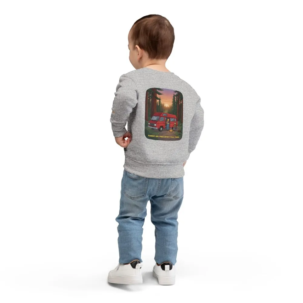 Toddler Sweatshirt - "Forest Air Free Spirit Full Tank" (Design Sitcom-Line)