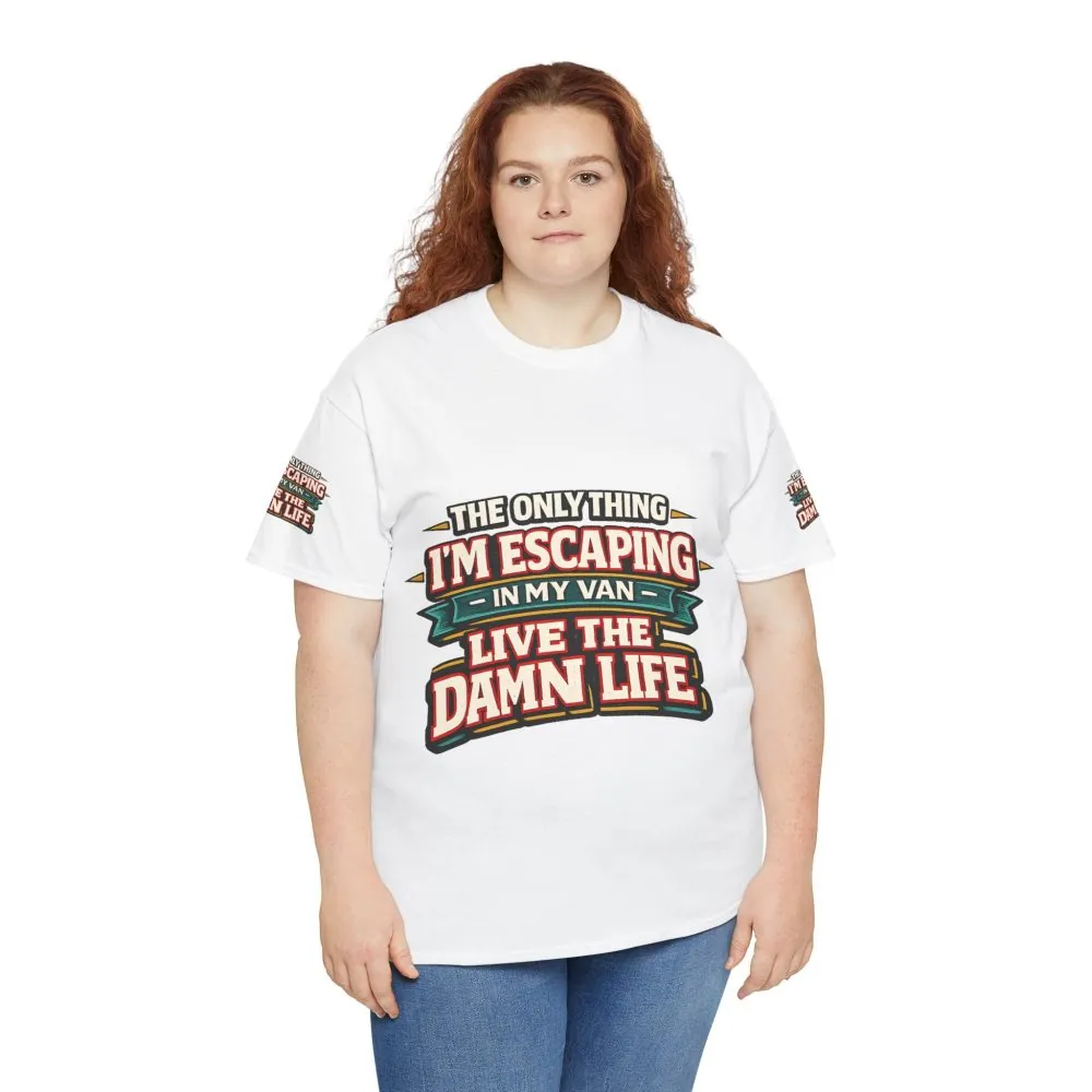 4411165522743195948_2048.jpeg Unisex Heavy Cotton Tee — "The Only Thing I´m Escaping" Design F**K-Line