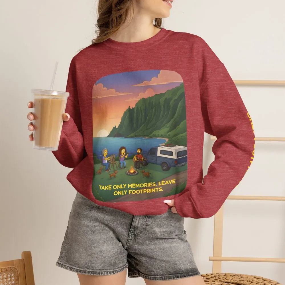 4412932506553663312_2048.jpeg Unisex Heavy Blend™ Crewneck Sweatshirt — "Take Only Memories-Leave Only Footprints" Design Sitcom-Line