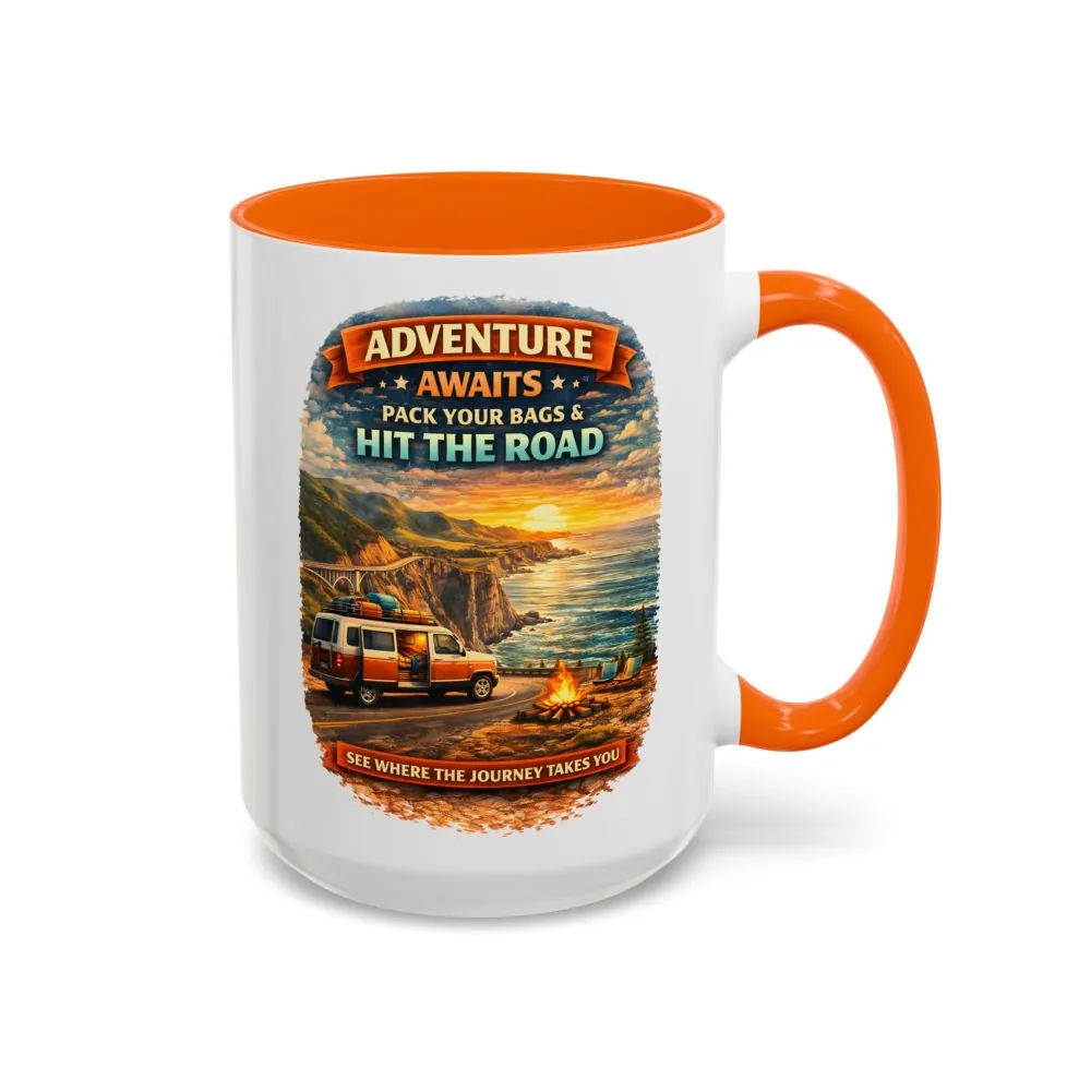 4417239561334526665_2048.jpeg Accent Coffee Mug (11, 15oz) — "Adventure Awaits-Pack Your Bags" Design Scenic-Line