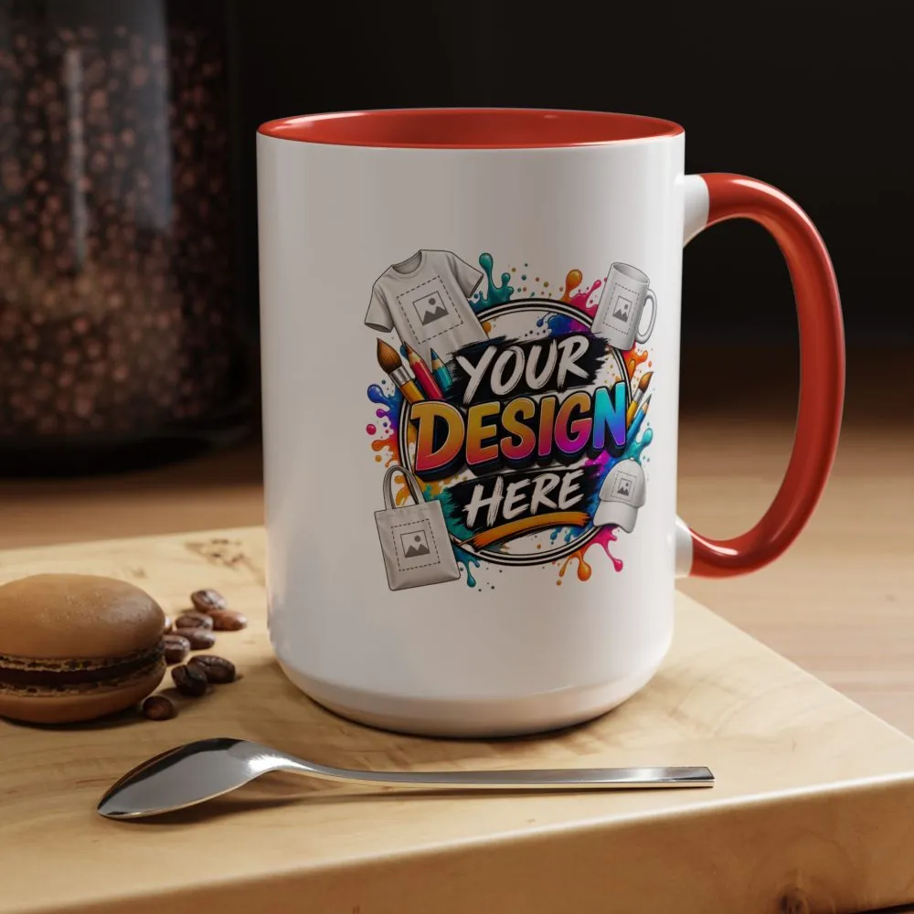 Accent Coffee Mug — Colorful 'Your Design Here' Artist Print (11/15 oz)