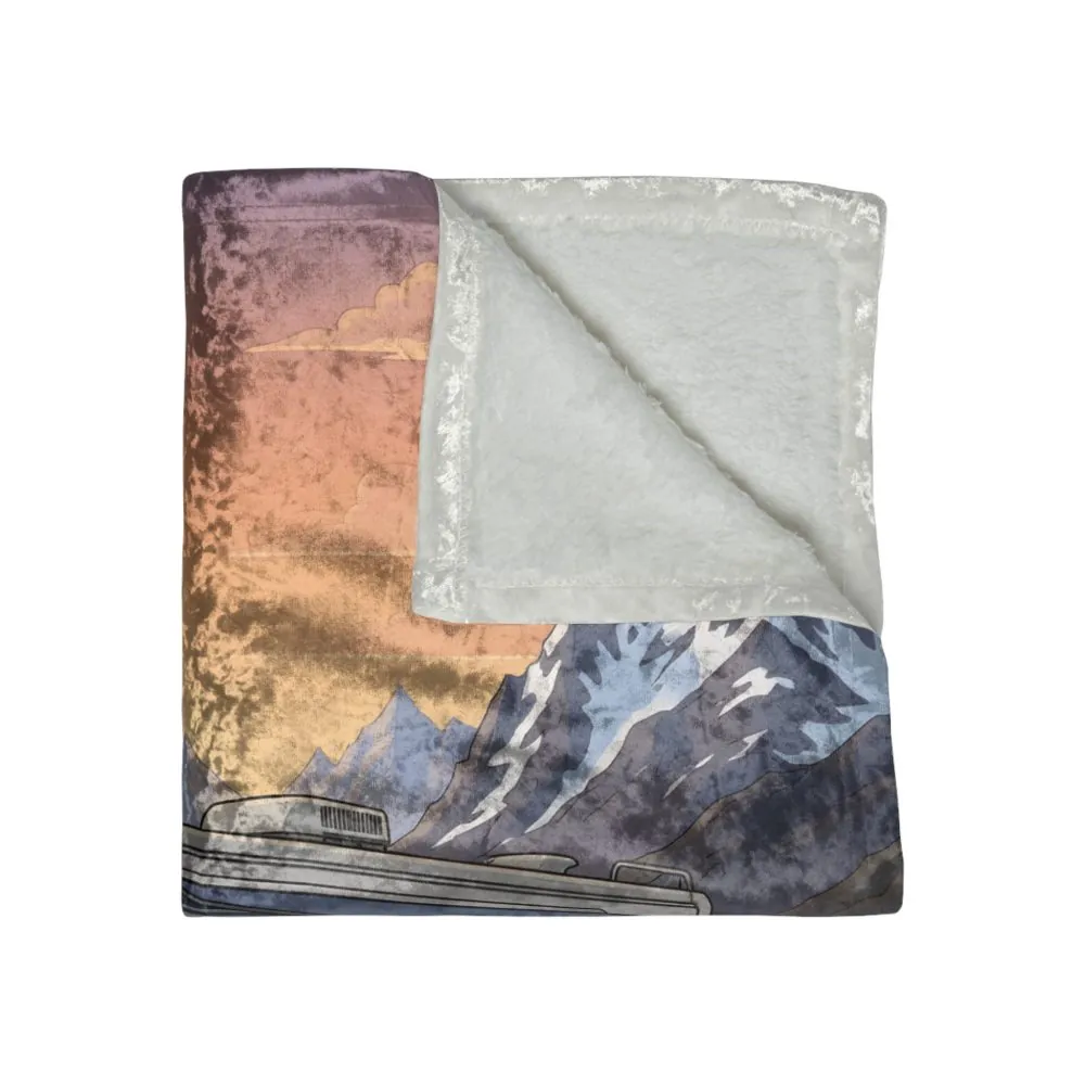 4435426861369173739_2048.jpeg Crushed Velvet Blanket —"Not All Who Wander Are Lost" Design Sitcom-Line (Campervan)