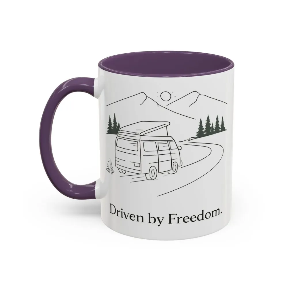 4443045930802138796_2048.jpeg Accent Coffee Mug (11, 15oz) — "Driven By Freedom" Design Minimal-Line