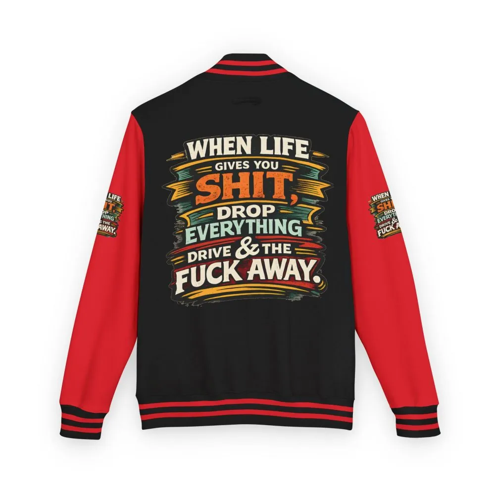 444366185008691912_2048.jpeg Unisex Heavyweight Letterman Jacket — "When Live Gives You Shit" Design F**K-Line