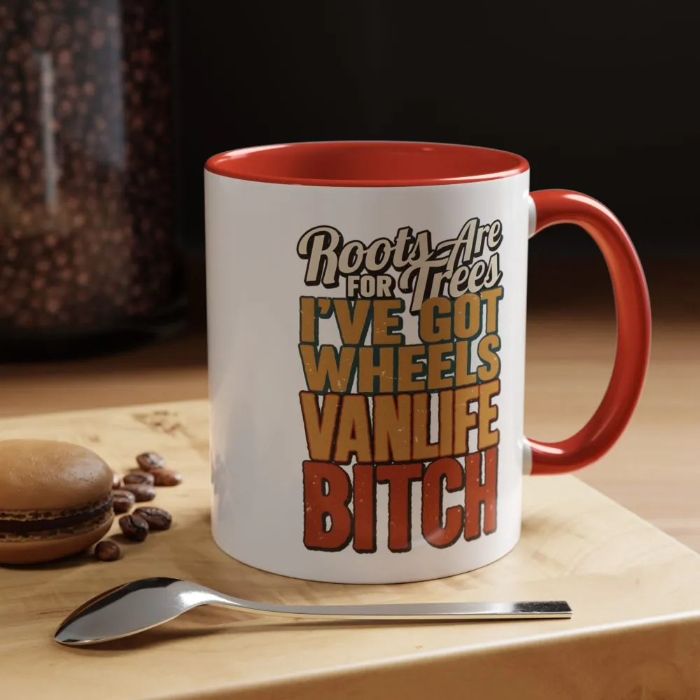 Accent Coffee Mug (11, 15oz) — "Roots Are For Trees" Design F**K-Line