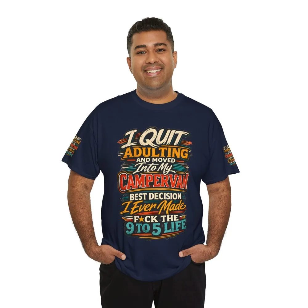 Unisex Heavy Cotton Tee — "I Quit Adulting" Design F**K-Line