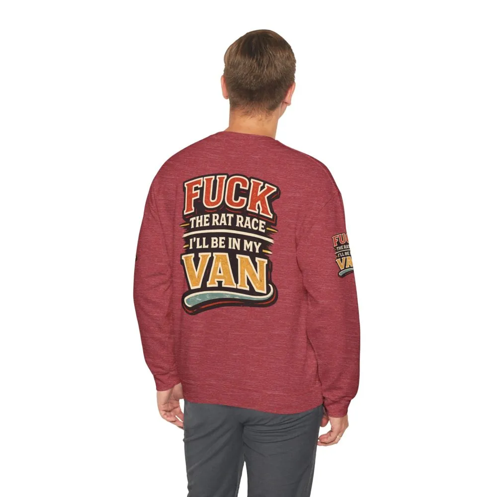Unisex Heavy Blend™ Crewneck Sweatshirt — "Fuck The Rat Race" Design F**K-Line