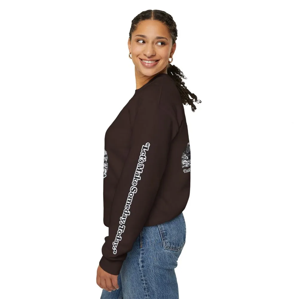 4488065592228676912_2048.jpeg Unisex Heavy Blend™ Crewneck Sweatshirt — "Lets make Someday, Today?" Design Minimal-Line