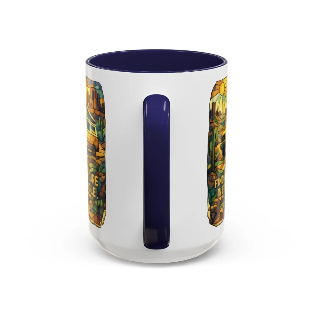 4488365160279356162_2048.jpeg Accent Coffee Mug (11, 15oz) — "Find Adventure In Every Corner" Design Cubic-Line