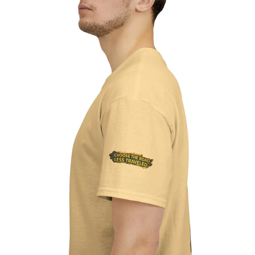 4490007180350335857_2048.jpeg Unisex Heavy Cotton Tee — "Choose The Road Less Traveled" Design Cubic-Line