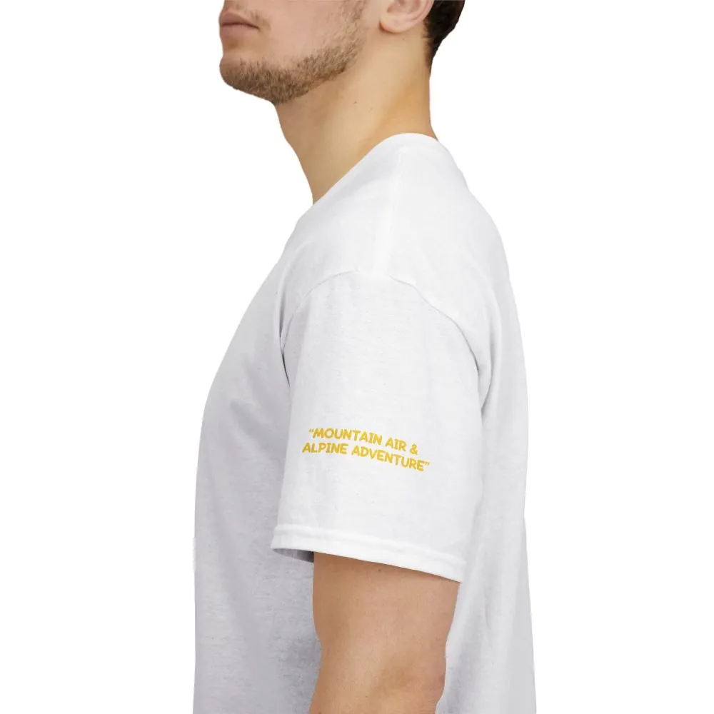 Unisex Heavy Cotton Tee — "Mountain Air-Alpine Adventure" Design Sitcom-Line