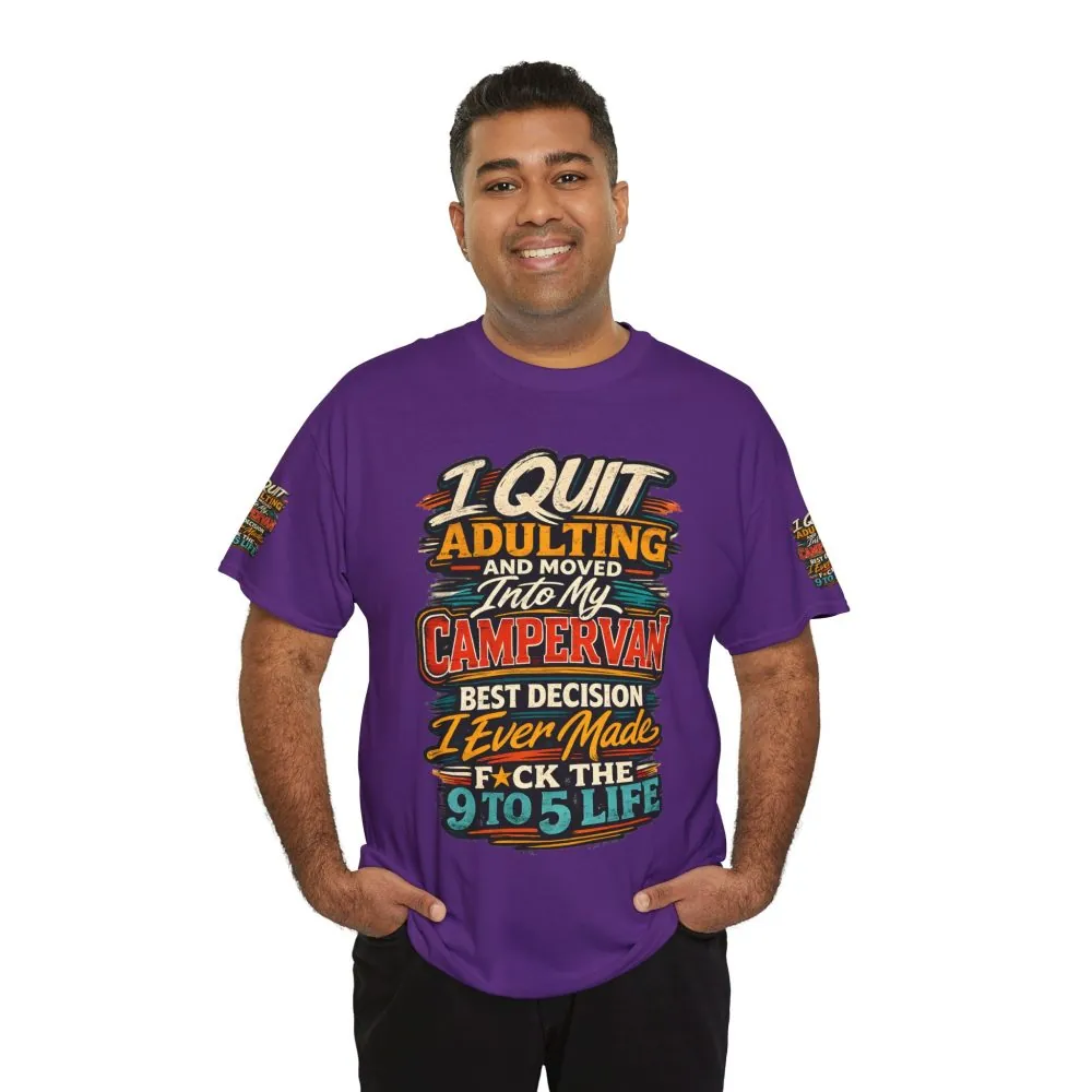Unisex Heavy Cotton Tee — "I Quit Adulting" Design F**K-Line