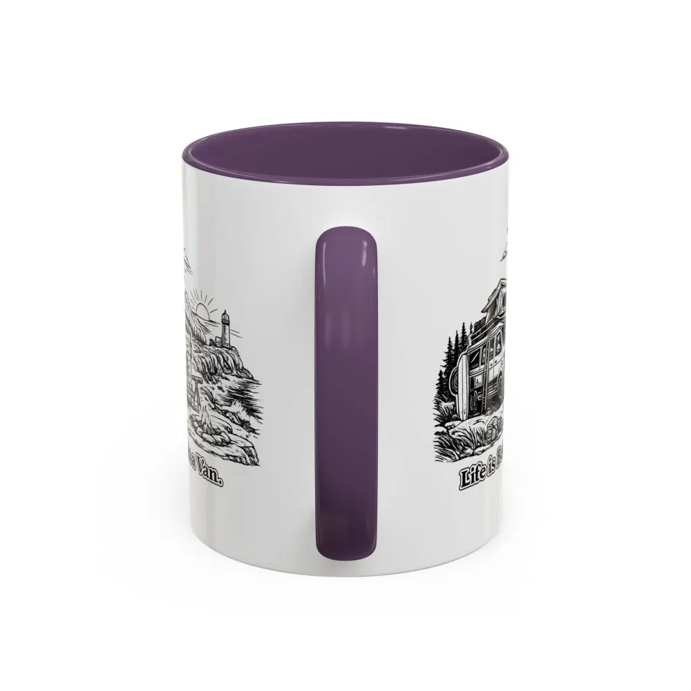 Accent Coffee Mug (11, 15oz) — "Life Is Better In A Van" Design Minimal-Line