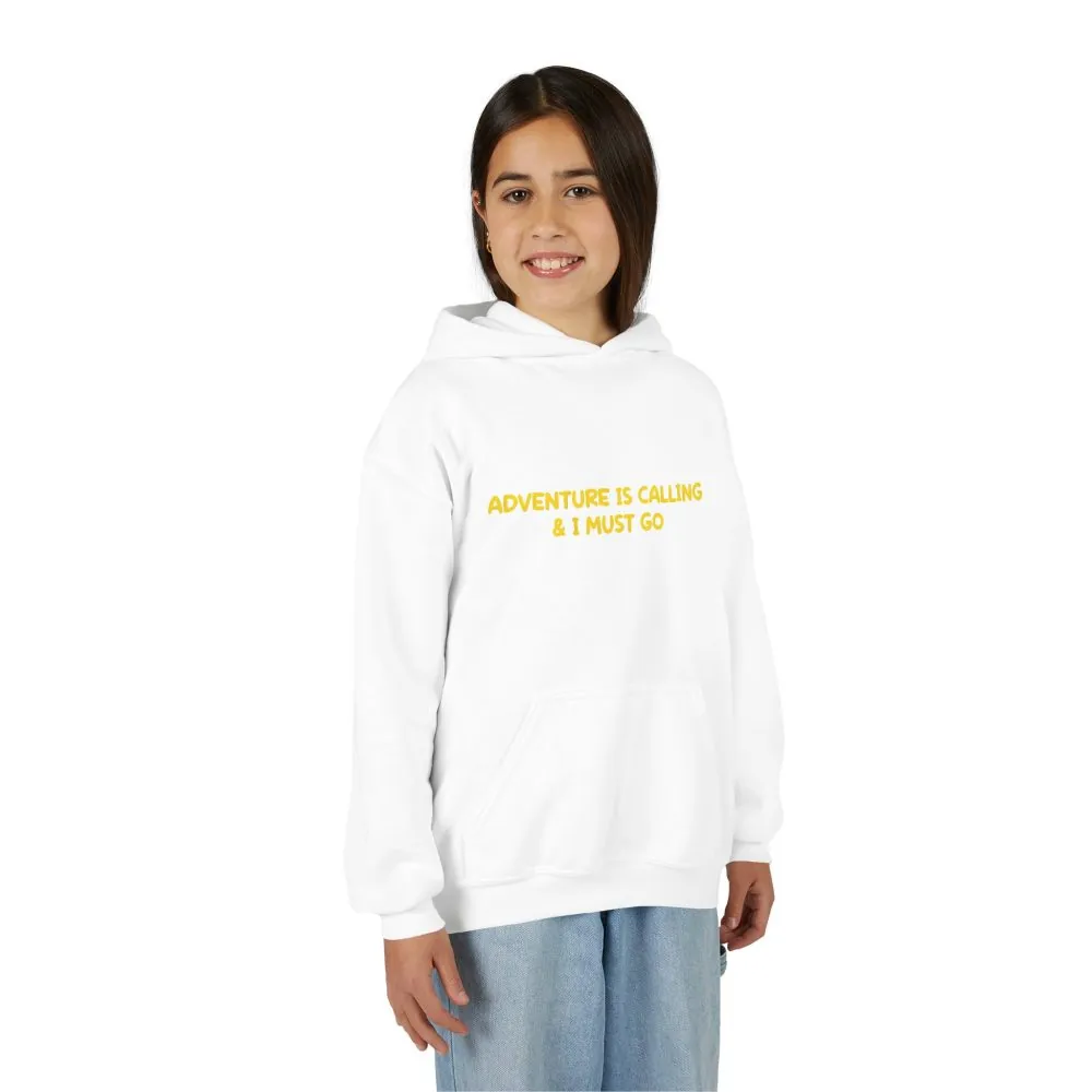 4529940781745037337_2048.jpeg Youth Hoodie(Gildan) – "Adventure Is Calling-I Must Go" (Design Sitcom-Line)