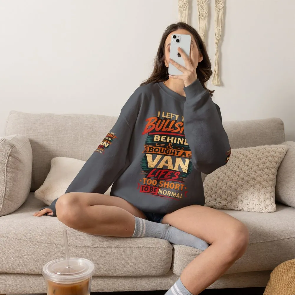 Unisex Heavy Blend™ Crewneck Sweatshirt — "I Left The Bullshit" Design F**K-Line
