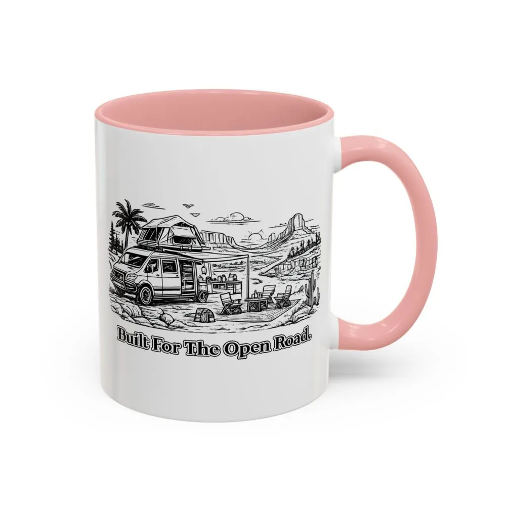 Accent Coffee Mug (11, 15oz) — "Built For The Open Road" Design Minimal-Line