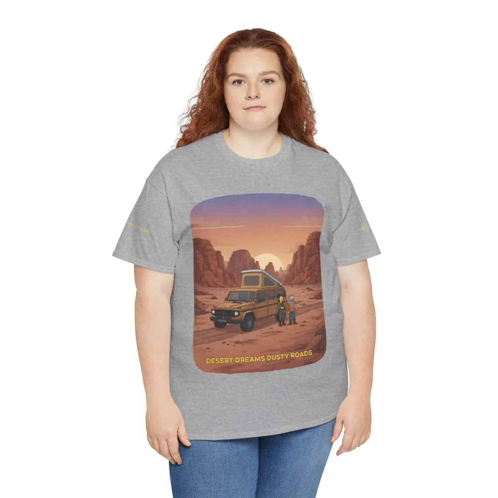 4539346995581443595_2048.jpeg Unisex Heavy Cotton Tee — "Desert Dreams Dusty Roads" Design Sitcom-Line