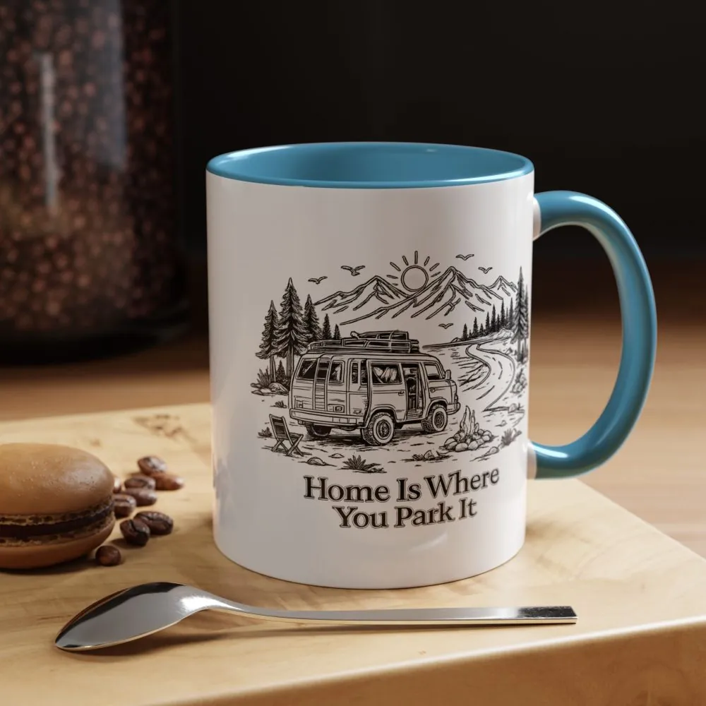 4543832443207948050_2048.jpeg Accent Coffee Mug (11, 15oz) — "Home Is Where You Park It" Design Minimal-Line