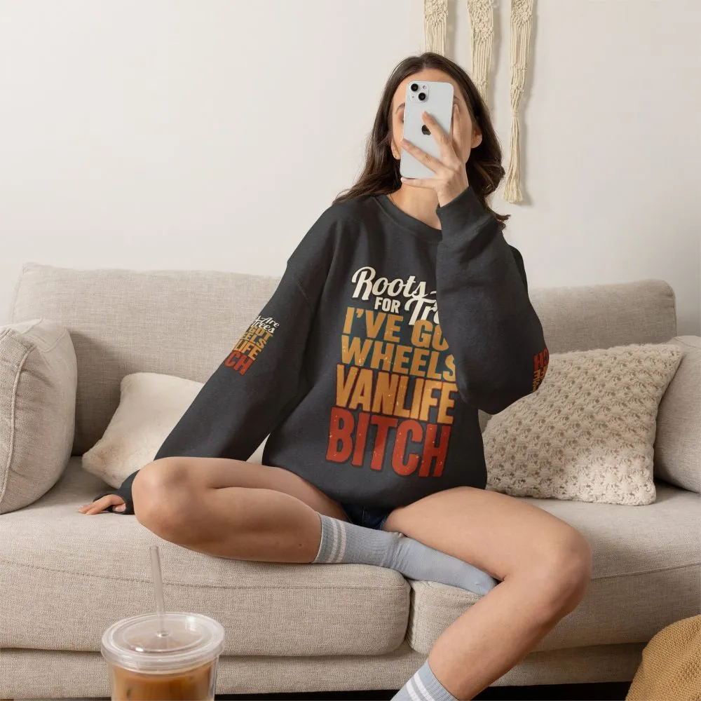 Unisex Heavy Blend™ Crewneck Sweatshirt — "Roots Are For Trees" Design F**K-Line