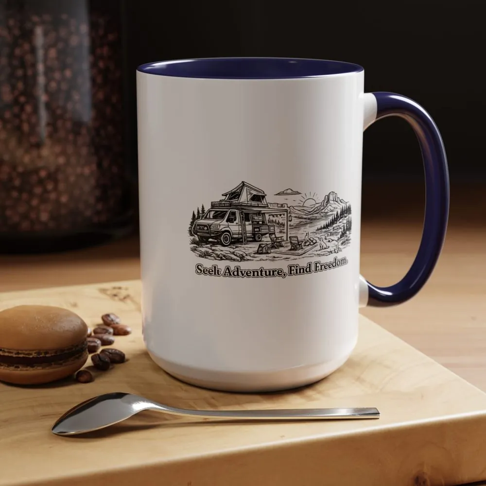 4544835338067645741_2048.jpeg Accent Coffee Mug (11, 15oz) — "Seek Adventure, Find Freedom" Design Minimal-Line