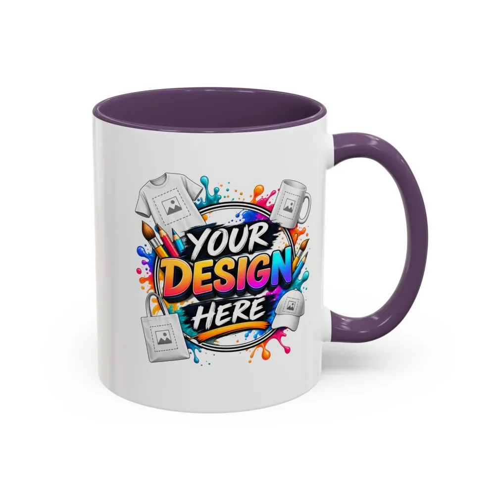 Accent Coffee Mug — Colorful 'Your Design Here' Artist Print (11/15 oz)