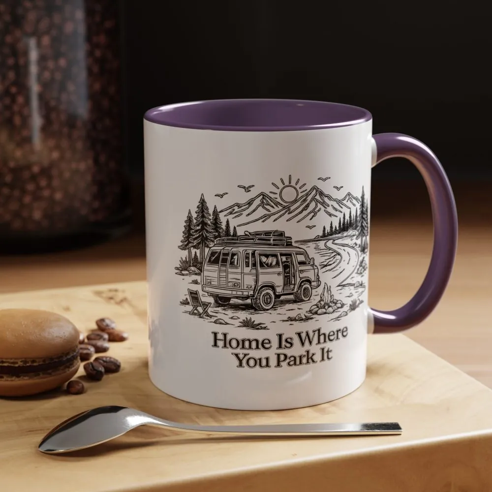 4578950648229610022_2048.jpeg Accent Coffee Mug (11, 15oz) — "Home Is Where You Park It" Design Minimal-Line
