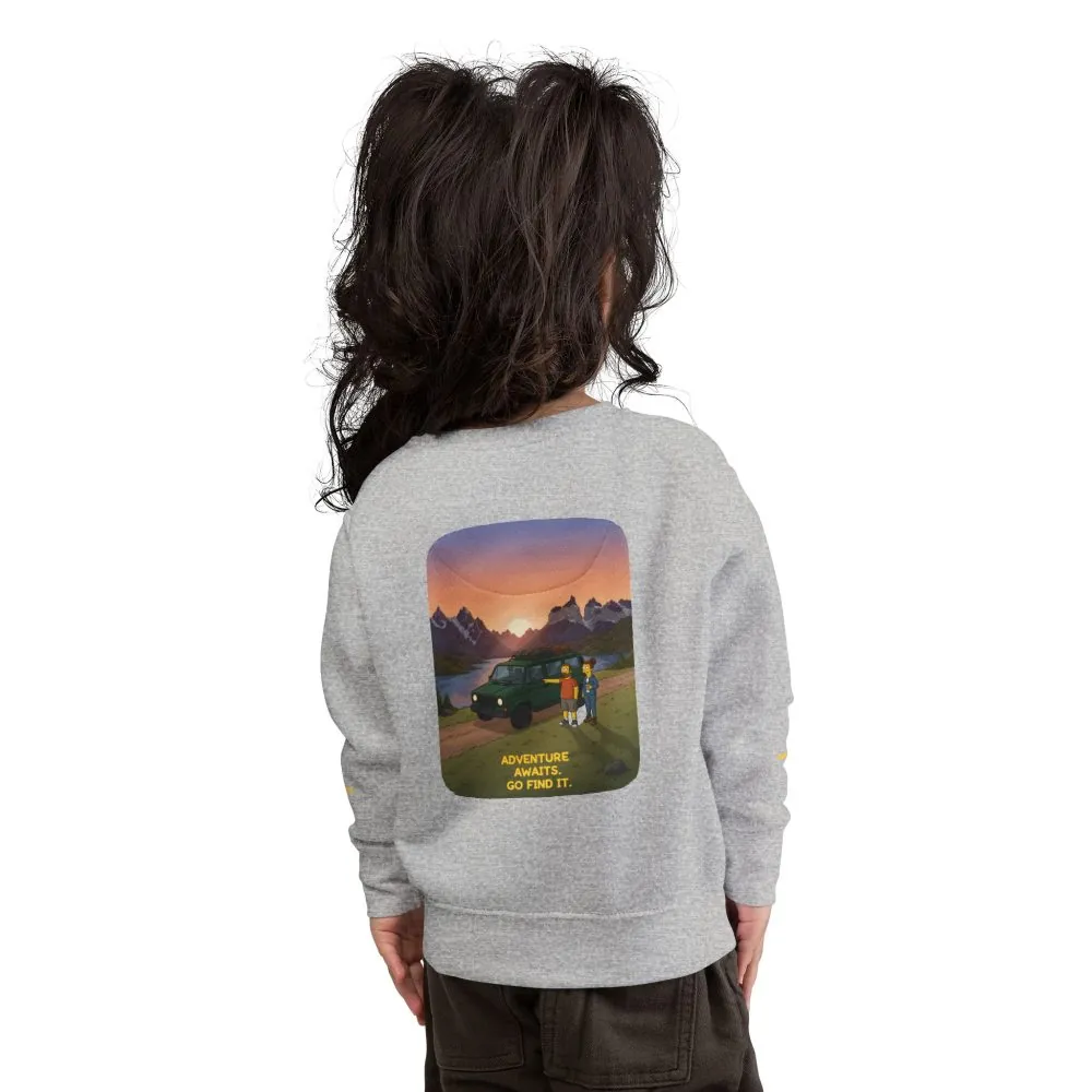 4581380876287329619_2048.jpeg Toddler Sweatshirt - "Adventure Awaits-Go Find It" (Design Sitcom-Line)