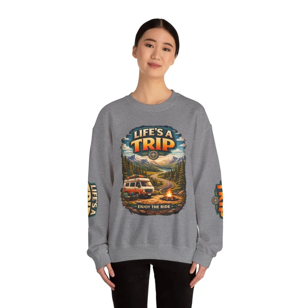 4599983085353943386_2048.jpeg Unisex Heavy Blend™ Crewneck Sweatshirt — "Life s A Trip" Design Scenic-Line