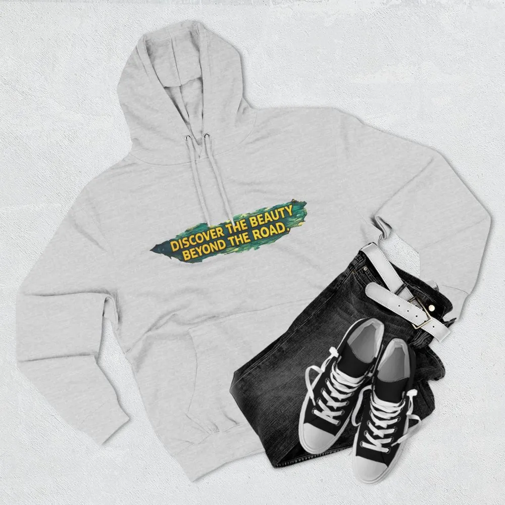 4608336758493019060_2048.jpeg Three-Panel Fleece Hoodie - "Discover The Bieuty Beyond The Road" Design Cubic-Line