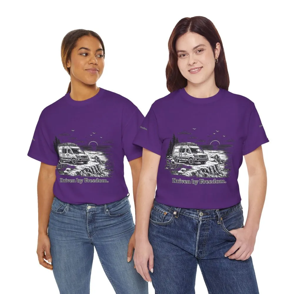4616084963386240866_2048.jpeg Unisex Heavy Cotton Tee — ""Driven By Freedom" Design Minimal-Line