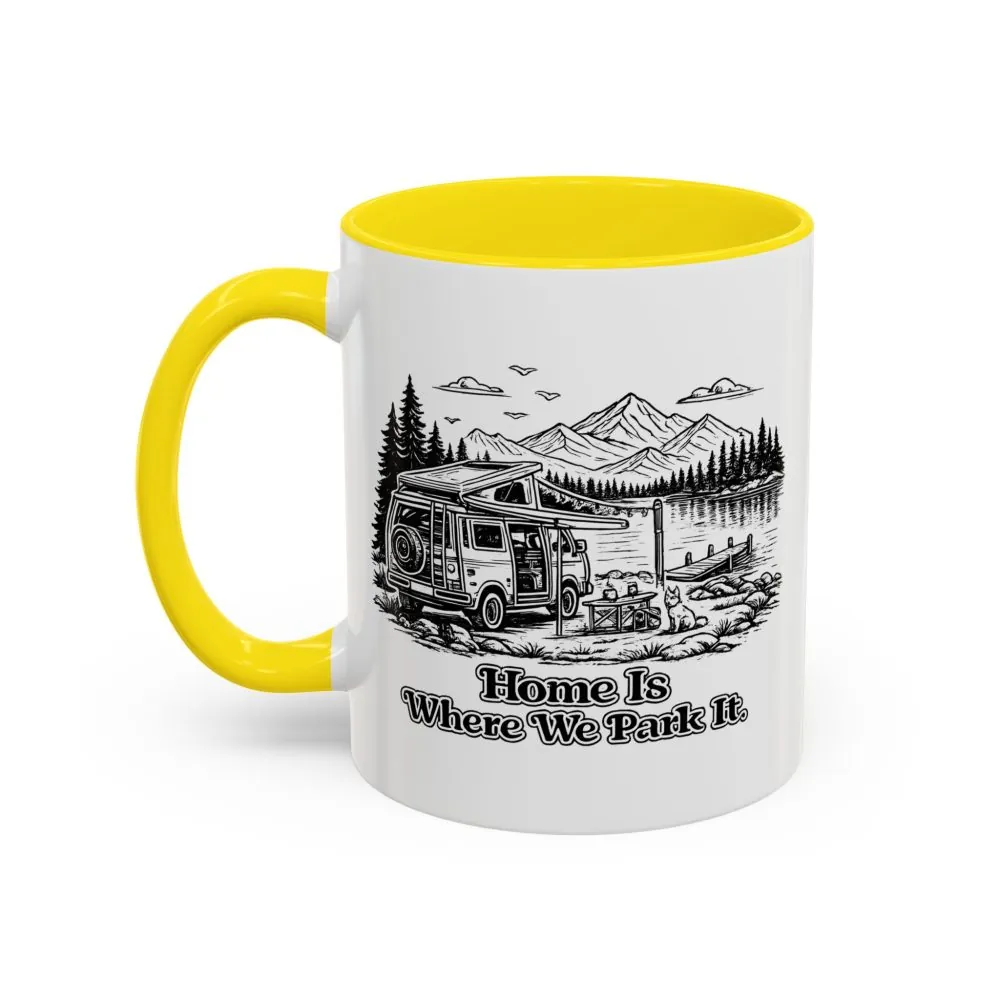 4627143080309867242_2048.jpeg Accent Coffee Mug (11, 15oz) — "Home Is Where You Park It" Design Minimal-Line