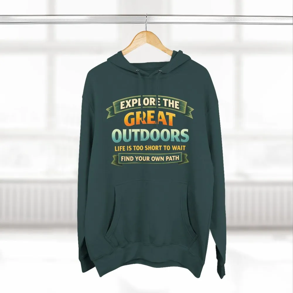 463243663714755988_2048.jpeg Three-Panel Fleece Hoodie - "Explore The Great Outdoors" Design Scenic-Line
