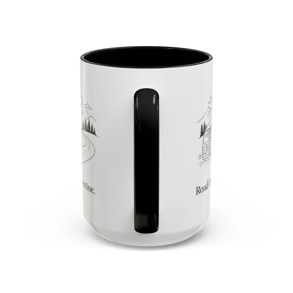 Accent Coffee Mug (11, 15oz) — "Road Over Routine" Design Minimal-Line
